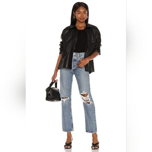 Agolde 90s Pinch Waist High Rise Straight Leg Distressed Jeans Size 26 - Picture 6 of 16